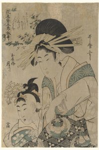 Tanabata: La courtisane Tsukioka de la maison Tamaya - Utamaro (II) , Kitagawa (attributed to)