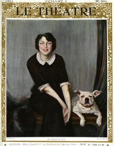 Yvonne De Bray, portrait avec chien