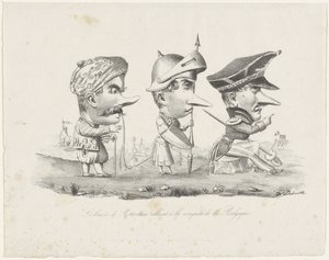 Caricature de la milice de Rotterdam, 1830