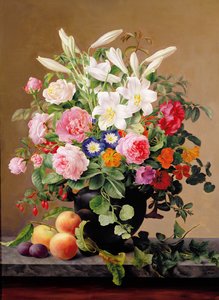 Nature morte avec fleurs et fruits
