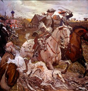 Princesse Élisabeth Petrovna (1709-1762) (future Élisabeth Ire de Russie) et Pierre II (1715-1730) à la chasse