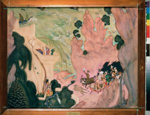 Rideau préparatoire pour le ballet Shéhérazade de Nicolas Rimski-Korsakov - Valentin Aleksandrovich Serov