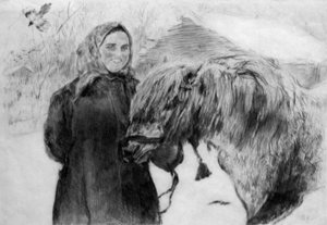 Serow femme avec cheval