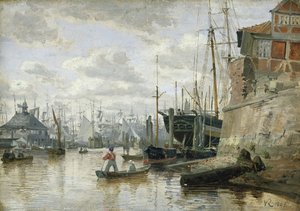La Cabane en rondins au port de Hambourg, 1848