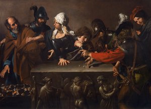 Le reniement de Saint Pierre, par Valentin de Boulogne (1591-1632) (détail)