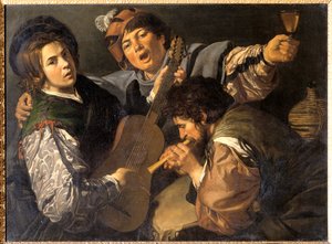Trois hommes faisant de la musique, vers 1616