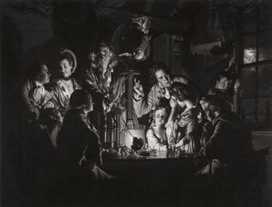 Une expérience sur un oiseau dans la pompe à air après Joseph Wright de Derby, 1769