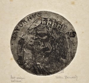 Représentation du divin Saturne (dessin) - Valère Bernard