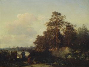 Paysage avec pêcheurs