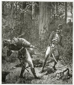 Rask le chien tuant un soldat anglais - illustration de Bug-Jargal