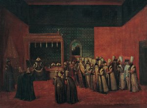 Le Sultan Ahmed III recevant un ambassadeur européen, années 1720