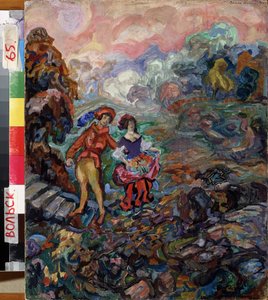 Un conte de fée. Peinture de Vasili Dmitrievich Millioti (1875-1943), huile sur bois