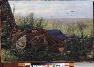 Un pèlerin dans un champ - Vasili Grigorevich Perov