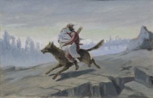 Ivan Tsarevitch chevauchant le loup gris, fin des années 1870-début des années 1880