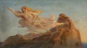 Nuage et falaise. Illustration du poème La Falaise de M. Lermontov