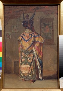 Un lama à une fête bouddhiste dans le monastère de Rumtek à Sikkim
