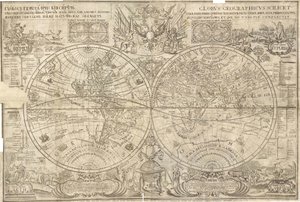 Carte du monde à double hémisphère, 1707