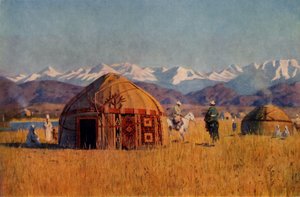 Yourte kirghize près de la rivière Chu, 1869-1870, 1965 - Vasily Vereshchagin