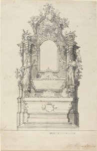 Autel rococo avec un tombeau reliquaire