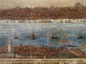 Constantinople, peinture par un artiste vénitien inconnu, Turquie