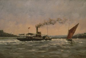 Passé sur la Medway (avec un bateau à aubes restauré, Kingswear Castle)