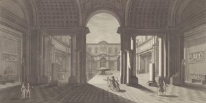 Vue de la cour du Museo Pio-Clementino, de 