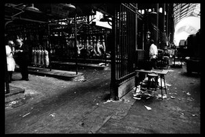 Démolition du marché central à Paris, en août 1971 (photo n/b)