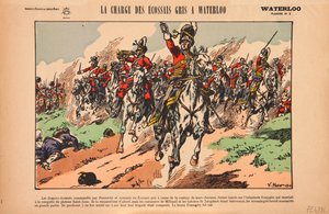 Charge des Royal Scots Greys à la bataille de Waterloo, c.1920