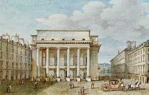 Vue de la façade du Théâtre Italien (Salle Favart)