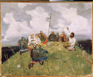 Boyan jouant du gousli au 11ème siècle - Victor Mikhailovich Vasnetsov