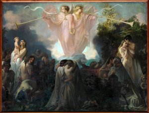 La résurrection des morts (peinture sur toile) - Victor Mottez