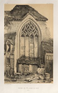 Architecture Pittoresque ou Monuments des XVeme et XVIeme Siecles: Chateaux De France des XV et XVI Siecles: Pl.17, Ruine De St. Jean-Le-Bas (Aisne) - Victor Petit