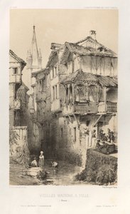 ...Pl. 10, Vieilles Maisons à Tulle Corrèze, 1860 - Victor Petit