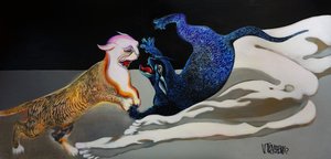Étreinte féline « Blue Gold » - Victor Tkachenko