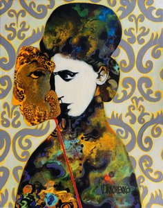 Une femme mystérieuse au masque - Victor Tkachenko