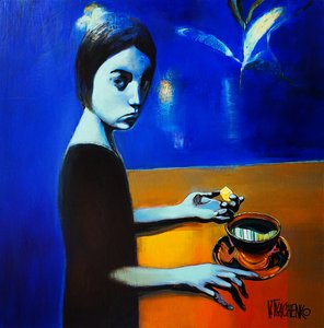 Femme pensive, plongée dans ses pensées - Victor Tkachenko