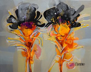Fleurs abstraites aux couleurs vives