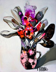 Fleurs abstraites aux couleurs vives