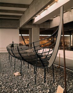 Navire viking (drakkar ou Langskip) trouvé dans le fjord de Roskilde, Danemark, vers 1030