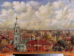 Moscou (Russie) - Peinture de Viktor Jakovlevich Yakovlev (1844-?), huile sur toile, art russe