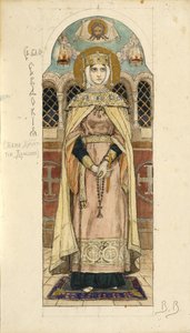 Eudoxie de Moscou, étude pour fresques dans la cathédrale Saint-Vladimir de Kiev, 1884-1889 - Viktor Mikhaylovich Vasnetsov