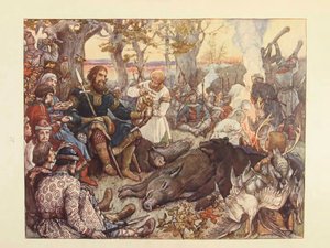 Repos du Grand Prince Vladimir II Monomakh à la chasse. La chasse impériale en Russie par N. Kutepov