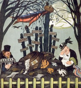 Le tombeau des contre-révolutionnaires : Wrangel, Dutov, Kolchak, vers 1920-1921 (affiche) - Viktor Nikolaevich Deni