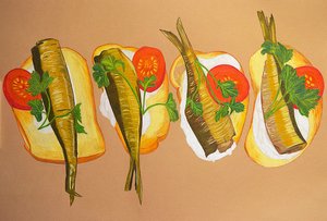 Sandwichs au sprat doré - Viktoriia Saunina