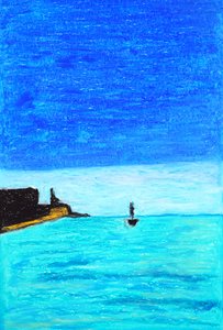 Paysage marin aux bleus éclatants - Viktoriia Saunina