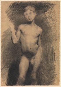 Garçon nu debout. Étude de modèle