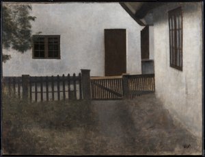 Pignons de maisons. Frederiksværk. Été. - Vilhelm Hammershøi