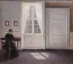 Intérieur à Strandgade, lumière du soleil sur le sol - Vilhelm Hammershøi