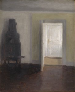 Intérieur avec un vieux poêle