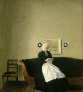 Intérieur avec la mère de l